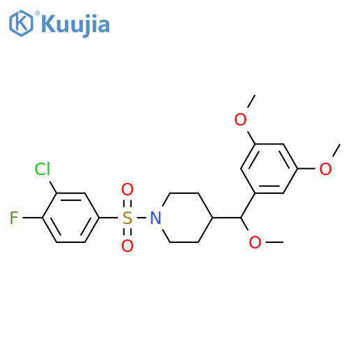 1-(3-chloro-4-fluorobenzenesulfonyl)-4-{(3,5-dimethoxyphenyl)methoxymethyl}piperidine structure