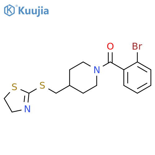 1-(2-bromobenzoyl)-4-[(4,5-dihydro-1,3-thiazol-2-ylsulfanyl)methyl]piperidine structure