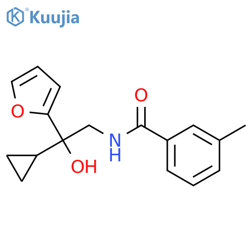 N-2-cyclopropyl-2-(furan-2-yl)-2-hydroxyethyl-3-methylbenzamide structure