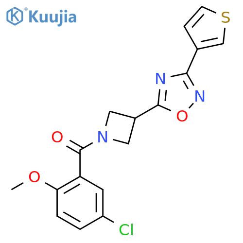 5-1-(5-chloro-2-methoxybenzoyl)azetidin-3-yl-3-(thiophen-3-yl)-1,2,4-oxadiazole structure