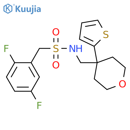1-(2,5-difluorophenyl)-N-{[4-(thiophen-2-yl)oxan-4-yl]methyl}methanesulfonamide structure