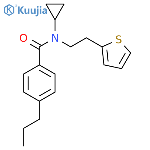 N-cyclopropyl-4-propyl-N-2-(thiophen-2-yl)ethylbenzamide structure