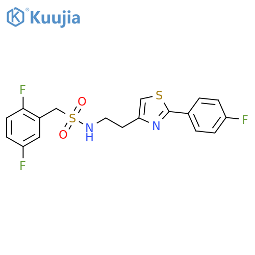 1-(2,5-difluorophenyl)-N-{2-[2-(4-fluorophenyl)-1,3-thiazol-4-yl]ethyl}methanesulfonamide structure