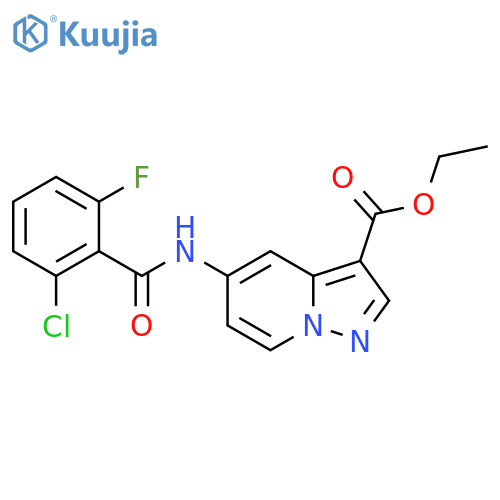 Ethyl 5-(2-chloro-6-fluorobenzamido)pyrazolo[1,5-a]pyridine-3-carboxylate structure