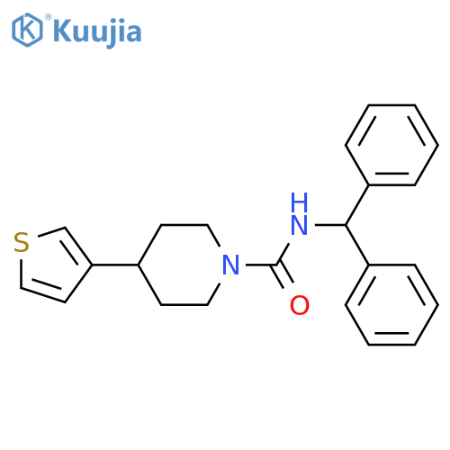N-(diphenylmethyl)-4-(thiophen-3-yl)piperidine-1-carboxamide structure