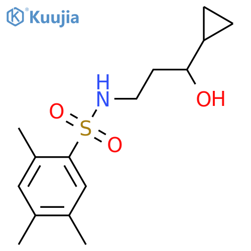 N-(3-cyclopropyl-3-hydroxypropyl)-2,4,5-trimethylbenzene-1-sulfonamide structure