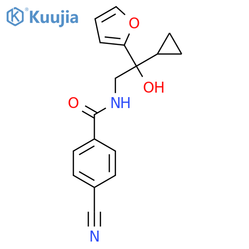 4-cyano-N-[2-cyclopropyl-2-(furan-2-yl)-2-hydroxyethyl]benzamide structure