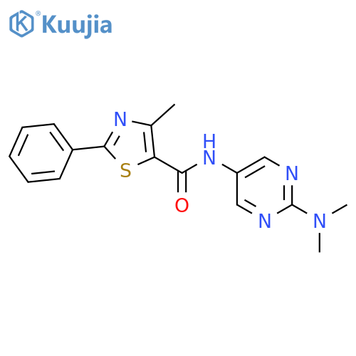 N-2-(dimethylamino)pyrimidin-5-yl-4-methyl-2-phenyl-1,3-thiazole-5-carboxamide structure