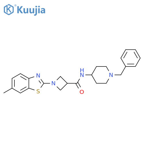 N-(1-benzylpiperidin-4-yl)-1-(6-methyl-1,3-benzothiazol-2-yl)azetidine-3-carboxamide structure