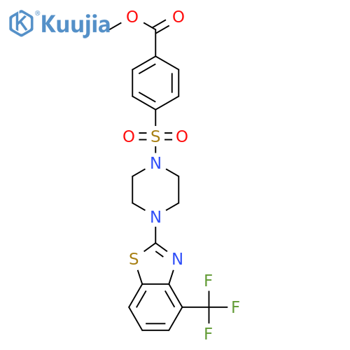 methyl 4-({4-[4-(trifluoromethyl)-1,3-benzothiazol-2-yl]piperazin-1-yl}sulfonyl)benzoate structure