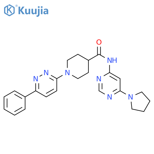 1-(6-phenylpyridazin-3-yl)-N-6-(pyrrolidin-1-yl)pyrimidin-4-ylpiperidine-4-carboxamide structure