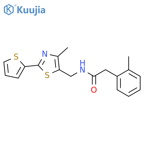 N-{[4-methyl-2-(thiophen-2-yl)-1,3-thiazol-5-yl]methyl}-2-(2-methylphenyl)acetamide structure