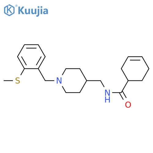 N-[(1-{[2-(methylsulfanyl)phenyl]methyl}piperidin-4-yl)methyl]cyclohex-3-ene-1-carboxamide structure