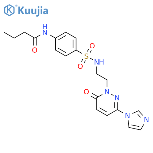 N-4-({2-3-(1H-imidazol-1-yl)-6-oxo-1,6-dihydropyridazin-1-ylethyl}sulfamoyl)phenylbutanamide structure