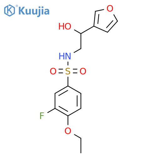4-ethoxy-3-fluoro-N-[2-(furan-3-yl)-2-hydroxyethyl]benzene-1-sulfonamide structure