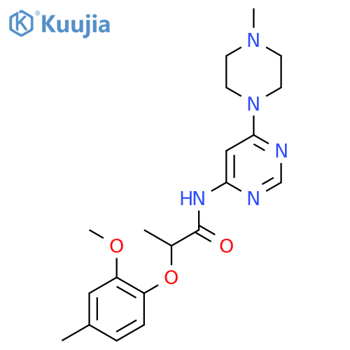 2-(2-methoxy-4-methylphenoxy)-N-6-(4-methylpiperazin-1-yl)pyrimidin-4-ylpropanamide structure
