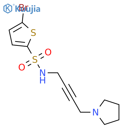 5-bromo-N-4-(pyrrolidin-1-yl)but-2-yn-1-ylthiophene-2-sulfonamide structure