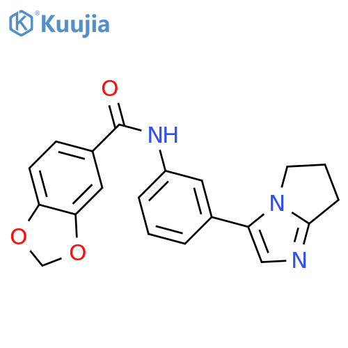 N-(3-{5H,6H,7H-pyrrolo[1,2-a]imidazol-3-yl}phenyl)-2H-1,3-benzodioxole-5-carboxamide structure