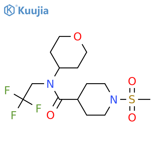 1-methanesulfonyl-N-(oxan-4-yl)-N-(2,2,2-trifluoroethyl)piperidine-4-carboxamide structure