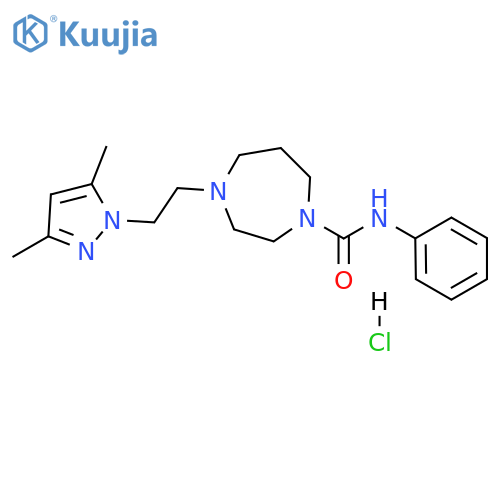 4-2-(3,5-dimethyl-1H-pyrazol-1-yl)ethyl-N-phenyl-1,4-diazepane-1-carboxamide hydrochloride structure