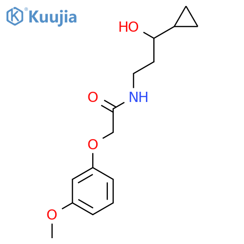 N-(3-cyclopropyl-3-hydroxypropyl)-2-(3-methoxyphenoxy)acetamide structure
