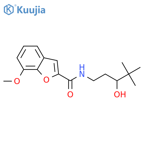 N-(3-hydroxy-4,4-dimethylpentyl)-7-methoxy-1-benzofuran-2-carboxamide structure