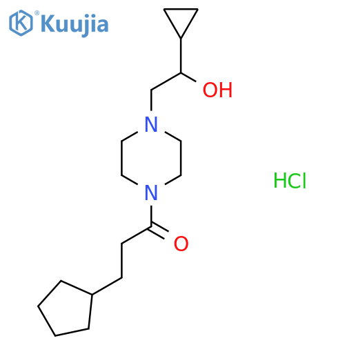 3-cyclopentyl-1-4-(2-cyclopropyl-2-hydroxyethyl)piperazin-1-ylpropan-1-one hydrochloride structure