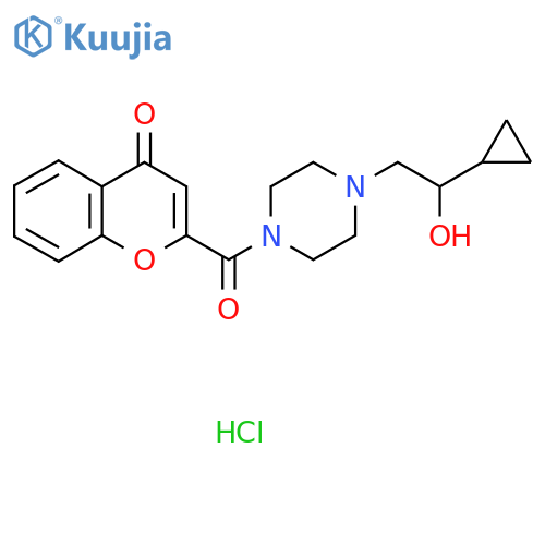 2-4-(2-cyclopropyl-2-hydroxyethyl)piperazine-1-carbonyl-4H-chromen-4-one hydrochloride structure