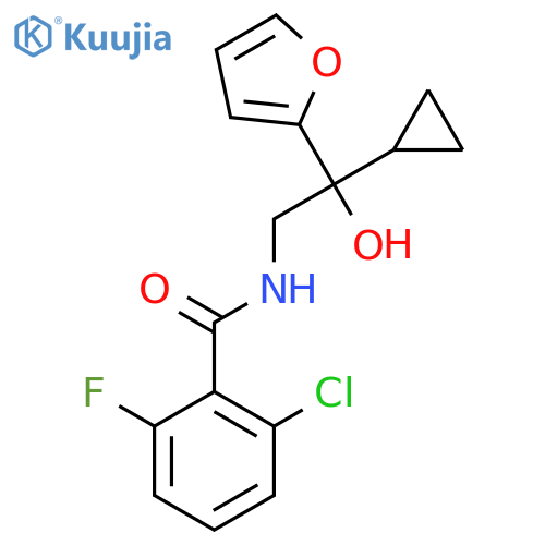 2-chloro-N-2-cyclopropyl-2-(furan-2-yl)-2-hydroxyethyl-6-fluorobenzamide structure