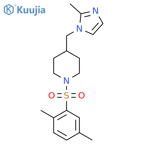 1-(2,5-dimethylbenzenesulfonyl)-4-(2-methyl-1H-imidazol-1-yl)methylpiperidine structure