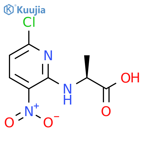 2-[(6-chloro-3-nitropyridin-2-yl)amino]propanoic acid structure