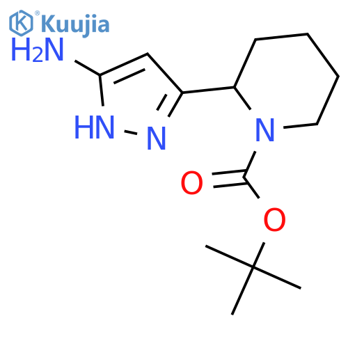 2-(5-amino-1h-pyrazol-3-yl)-piperidine-1-carboxylic acid tert-butyl ester structure