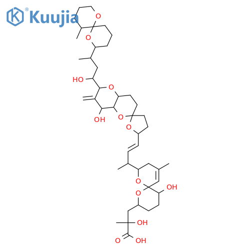 1,7-Dioxaspiro[5.5]undec-10-ene-2-propanoicacid, a,5-dihydroxy-a,10-dimethyl-8-[(1R,2E)-1-methyl-3-[(2R,4'aR,5R,6'S,8'R,8'aS)-octahydro-8'-hydroxy-6'-[(1S,3S)-1-hydroxy-3-[(2S,6S,11R)-11-methyl-1,7-dioxaspiro[5.5]undec-2-yl]butyl]-7'-methylenespiro[furan-2(3H),2'(3'H)-pyrano[3,2-b]pyran]-5-yl]-2-propen-1-yl]-,(aR,2R,5R,6S,8S)- structure