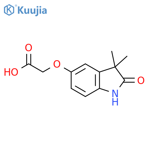 (3,3-Dimethyl-2-oxo-2,3-dihydro-1H-indol-5-yloxy)-acetic acid structure
