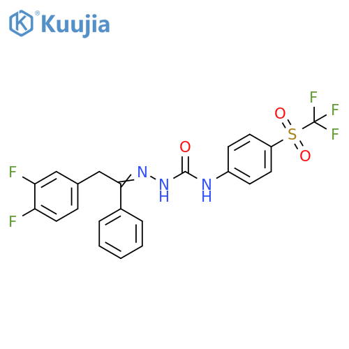 Hydrazinecarboxamide,2-[2-(3,4-difluorophenyl)-1-phenylethylidene]-N-[4-[(trifluoromethyl)sulfonyl]phenyl]- structure