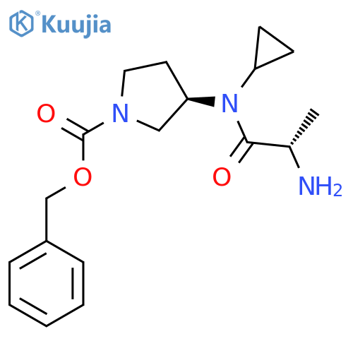 (R)-3-[((S)-2-Amino-propionyl)-cyclopropyl-amino]-pyrrolidine-1-carboxylic acid benzyl ester structure