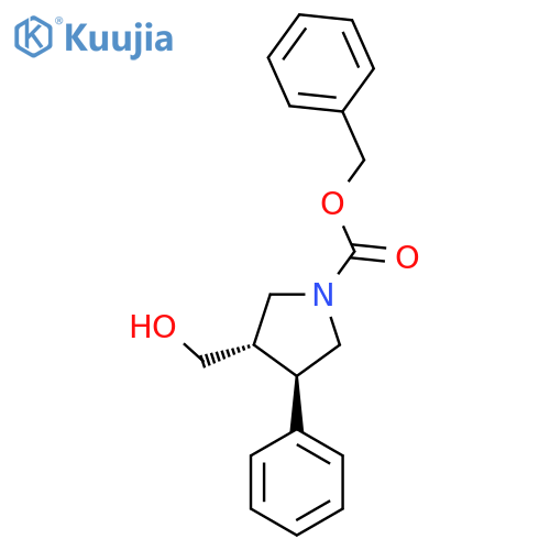 rac-benzyl (3R,4S)-3-(hydroxymethyl)-4-phenylpyrrolidine-1-carboxylate structure