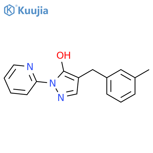 1H-Pyrazol-5-ol, 4-[(3-methylphenyl)methyl]-1-(2-pyridinyl)- structure