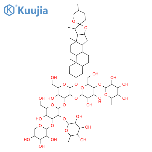 2-[4,5-Dihydroxy-6-[5-hydroxy-4-[5-hydroxy-6-(hydroxymethyl)-3-(3,4,5-trihydroxy-6-methyloxan-2-yl)oxy-4-(3,4,5-trihydroxyoxan-2-yl)oxyoxan-2-yl]oxy-6-(hydroxymethyl)-2-(5',7,9,13-tetramethylspiro[5-oxapentacyclo[10.8.0.02,9.04,8.013,18]icosane-6,2'-oxane]-16-yl)oxyoxan-3-yl]oxy-2-(hydroxymethyl)oxan-3-yl]oxy-6-methyloxane-3,4,5-triol structure