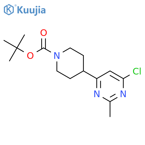 4-(6-Chloro-2-methyl-pyrimidin-4-yl)-piperidine-1-carboxylic acid tert-buty l ester structure