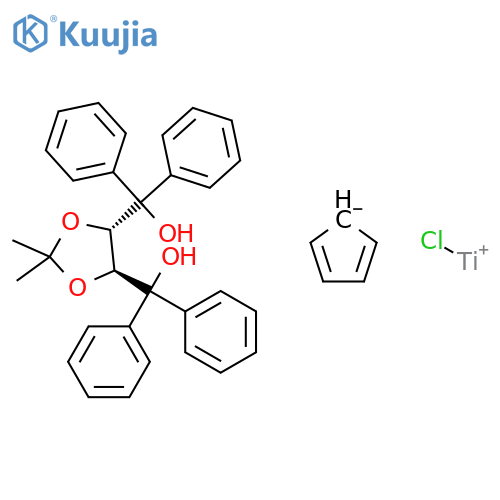 Titanium, chloro(h5-2,4-cyclopentadien-1-yl)[(4S,5S)-2,2-dimethyl-a4,a4,a5,a5-tetraphenyl-1,3-dioxolane-4,5-dimethanolato(2-)-kO4,kO5]- structure