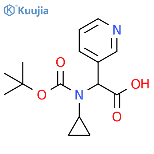 2-{(tert-butoxy)carbonyl(cyclopropyl)amino}-2-(pyridin-3-yl)acetic acid structure