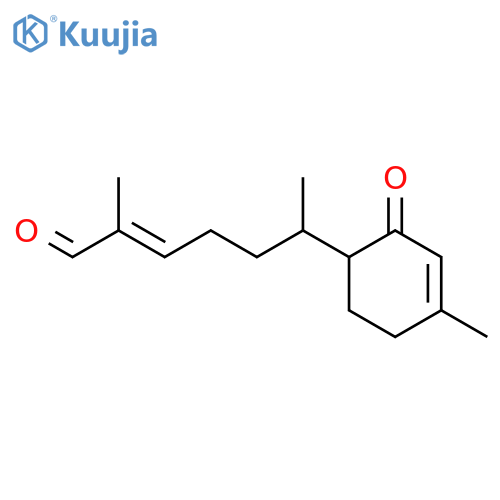 2-Heptenal,2-methyl-6-(4-methyl-2-oxo-3-cyclohexen-1-yl)-, (-)- structure