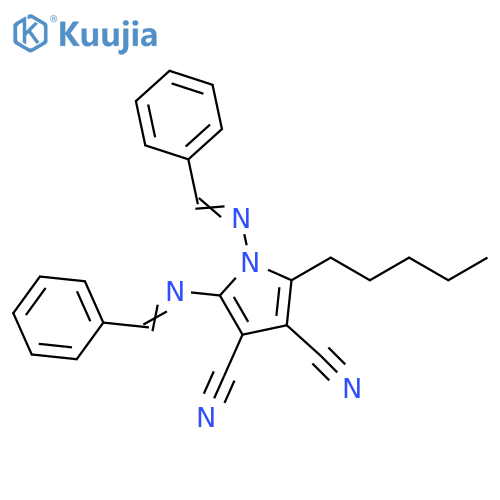 1H-Pyrrole-3,4-dicarbonitrile, 2-pentyl-1,5-bis[(phenylmethylene)amino]- structure