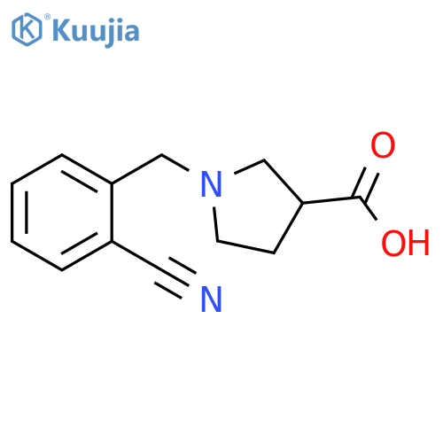 1-(2-cyanobenzyl)pyrrolidine-3-carboxylic acid structure