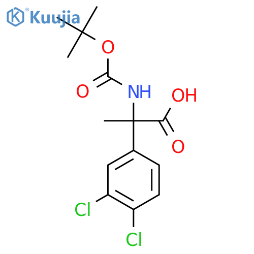 2-{(tert-butoxy)carbonylamino}-2-(3,4-dichlorophenyl)propanoic acid structure