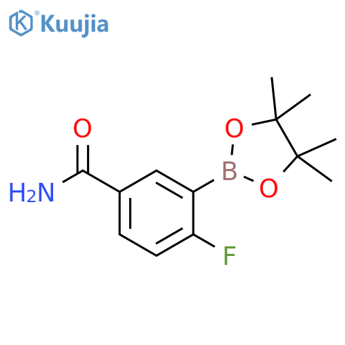 Benzamide, 4-fluoro-3-(4,4,5,5-tetramethyl-1,3,2-dioxaborolan-2-yl)- structure
