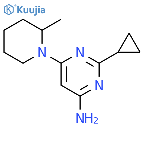2-cyclopropyl-6-(2-methylpiperidin-1-yl)pyrimidin-4-amine structure