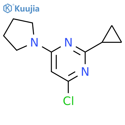 4-chloro-2-cyclopropyl-6-(pyrrolidin-1-yl)pyrimidine structure