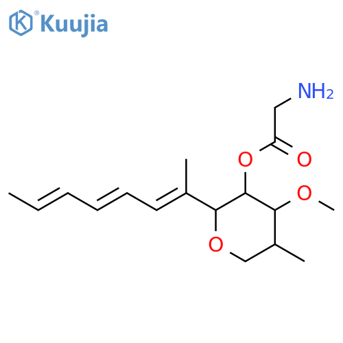 Glycine,(2S,3R,4S,5S)-tetrahydro-4-methoxy-5-methyl-2-[(1E,3E,5E)-1-methyl-1,3,5-heptatrien-1-yl]-2H-pyran-3-ylester structure